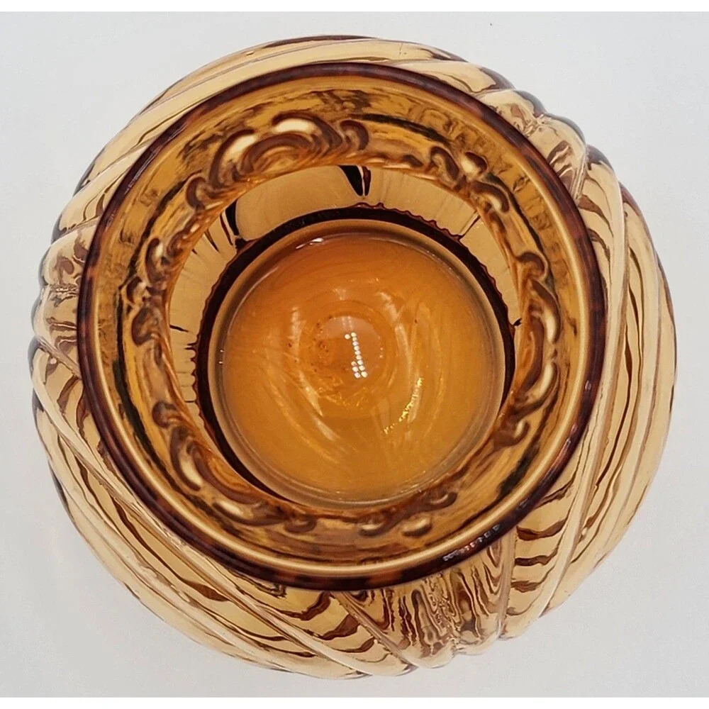 Elegant CAMBRIDGE Glass Amber CAPRICE Ball Vase